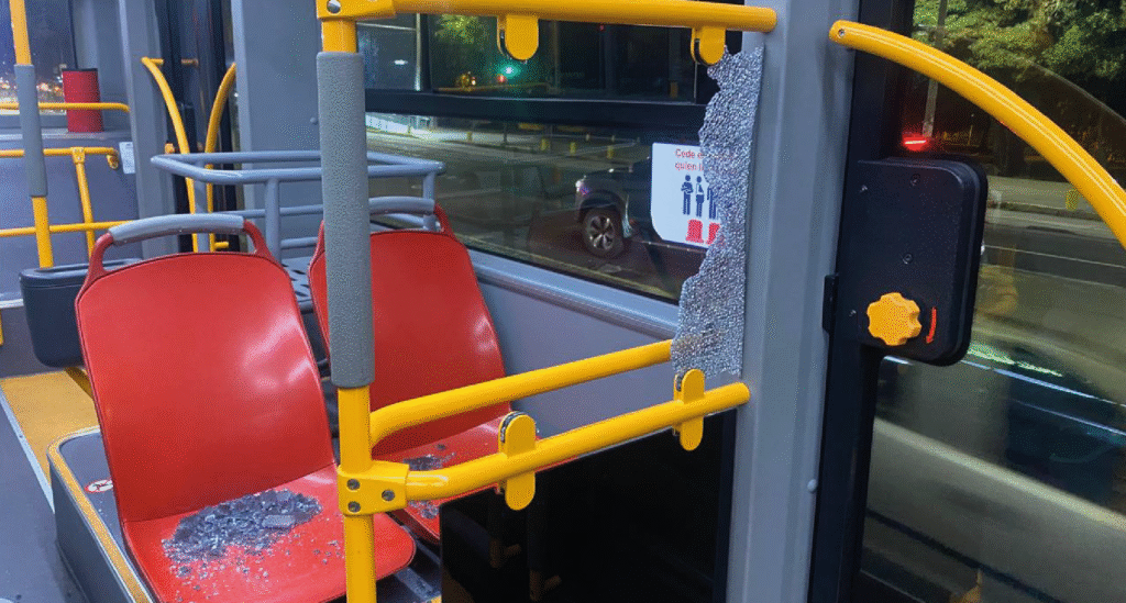 Unidad afectada del trolebús